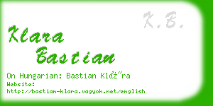 klara bastian business card